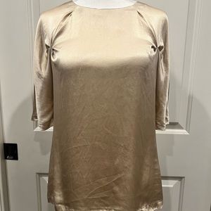Banana Republic 100% Silk Blouse Champagne/Light Gold Size Small